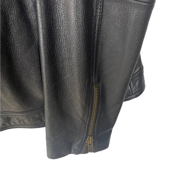 Wilson’s Leather M. Julian Mens Vintage Heavy Leather Biker Jacket Dragon Patch - Picture 3 of 10